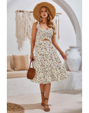 Diana Printed Sundress in Off White