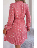 Nathalie Polka Dot Print Pink Dress