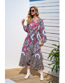  Marie Mosaic Wrap Midaxi Dress