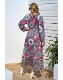  Marie Mosaic Wrap Midaxi Dress