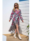  Marie Mosaic Wrap Midaxi Dress