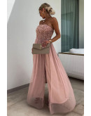 Adele Strapless Fit & Flare Rose Dress