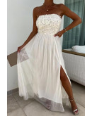 Adele Strapless Fit & Flare White Dress