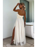 Adele Strapless Fit & Flare White Dress