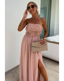 Adele Strapless Fit & Flare Rose Dress