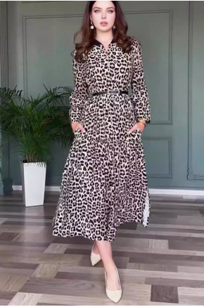 Wild Elegance Leopard Midi Dress