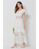 Romance Broderie White Dress