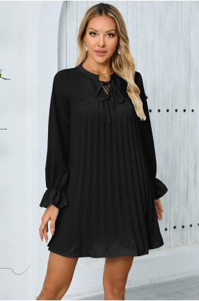 Harper Pleated Tunic in Black