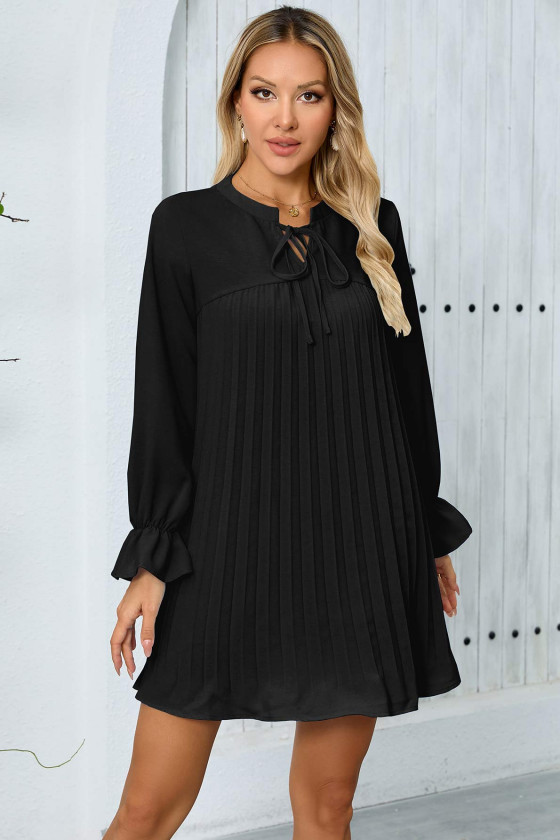 Harper Pleated Tunic in Black