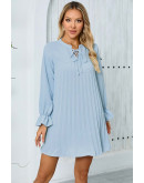 Harper Pleated Tunic in Light Blue