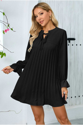 Harper Pleated Tunic in Black