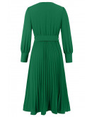 Alyssa Pleated Midi Dress in Green