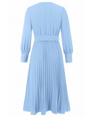 Alyssa Pleated Midi Dress in Blue