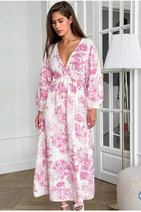 Kenza Toile Maxi Dress in Pink