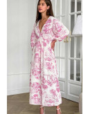 Kenza Toile Maxi Dress in Pink