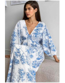 Kenza Toile Maxi Dress in Blue