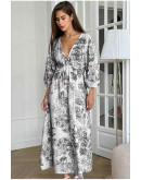 Kenza Toile Maxi Dress in Grey