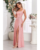 Starlit Blush Sequin Gown Dress