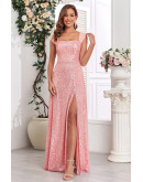 Starlit Blush Sequin Gown Dress