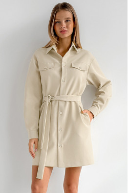 Elegant Belted Shirt Dress