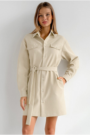 Elegant Belted Shirt Dress