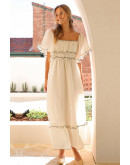 Yesenia Ruffle Sleeve Long Dress