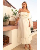 Yesenia Ruffle Sleeve Long Dress