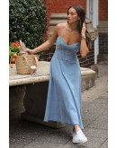 Light Blue Denim Midaxi Dress