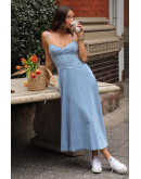 Light Blue Denim Midaxi Dress