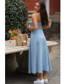 Light Blue Denim Midaxi Dress