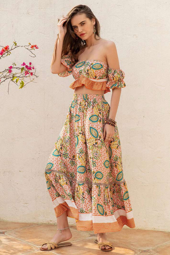 Bohemian Paisley Two-Piece Set