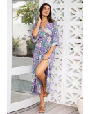 Lilac Paisley Boho Wrap Dress