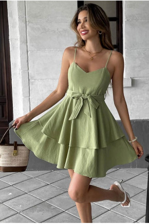 Sage Ruffle Daydream Dress