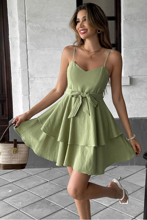 Sage Ruffle Daydream Dress