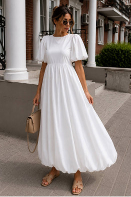 Susan Puff Sleeve Cotton Dress