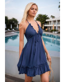 Coastal Glow Halter Dress