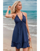Coastal Glow Halter Dress