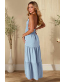 Freya Pastel Blue Halter Maxi Dress