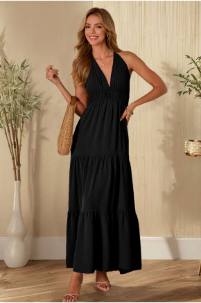 Freya Black Halter Maxi Dress