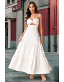 Leah Halter Twist White Maxi Dress