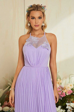 Timeless Beauty Laceback Pleated Dress