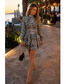 Charlotte Leopard Ruffle Dress
