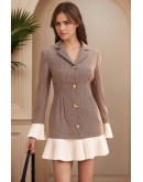 Houndstooth Print Blazer Dress