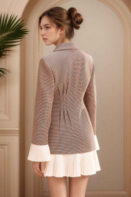 Houndstooth Print Blazer Dress