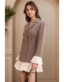 Houndstooth Print Blazer Dress