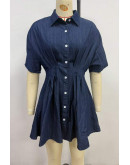 Vittoria Pleated Shirt Mini Dress