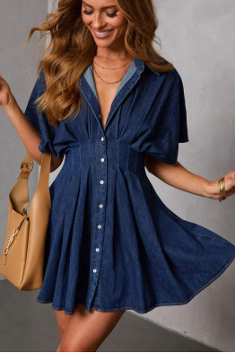 Vittoria Pleated Shirt Mini Dress