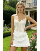 Ginevra Ivory Lace Corset Dress
