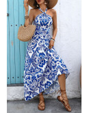 Seaside Crossback Halter Dress