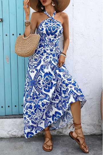 Seaside Crossback Halter Dress